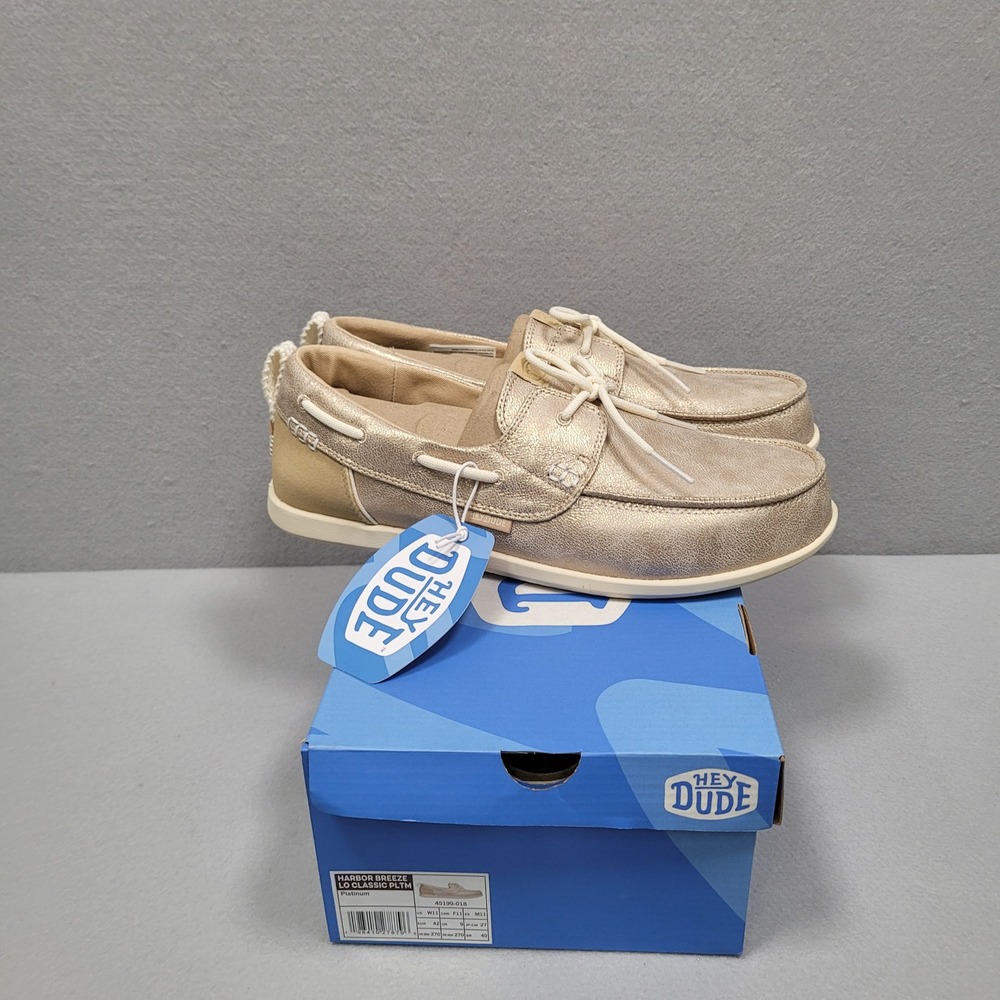 Hey Dude Harbor Breeze Lo Classic PLTM Platinum Women Shoes 11 45199-018